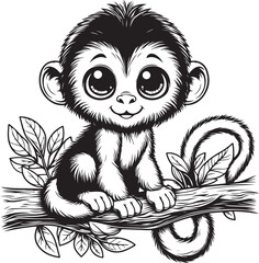 Obraz premium monkey vector design clipart flat style artwork