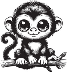 Obraz premium monkey vector design clipart flat style artwork