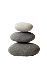 PNG Pyramid of 3 Zen stones pebble rock white background.