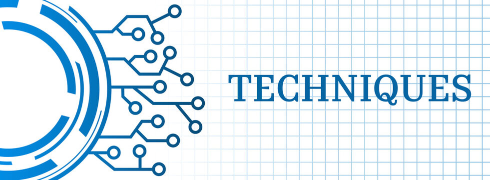 Techniques Tech Circle Circuit Blue Horizontal Text 