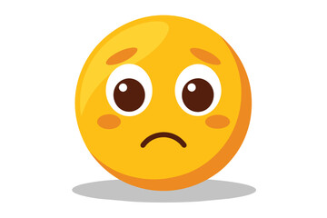 Fototapeta premium A vector illustration of a sad emoticon icon, featuring a downturned mouth and drooping eyes, conveying a sense of sorrow.
