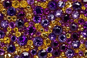 Vibrant Violet Gold Sapphire Mix with Scintillating Background and Rich Texture