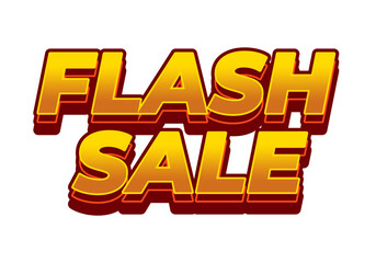 Flash sale. Text effect in 3D style for digital or pint promotion
