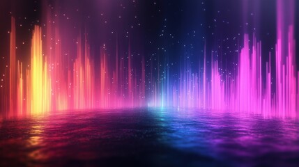 Vibrant Neon Lights Abstract Background in Pink Purple Blue