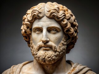 Attractive ancient Greek marble sculpture texture with worn patina