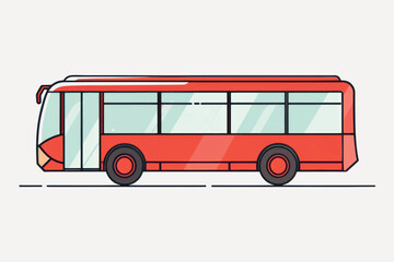 Modern red city bus illustration