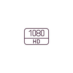 1080p full hd outline icon. Linear vector from cinema concept. Thin line 1080p full hd icon isolated on white background