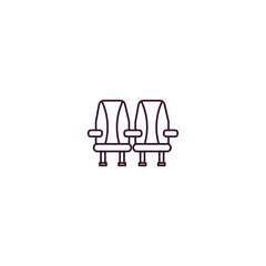 theatre seats outline icon. Linear vector from cinema concept. Thin line theatre seats icon isolated on white background