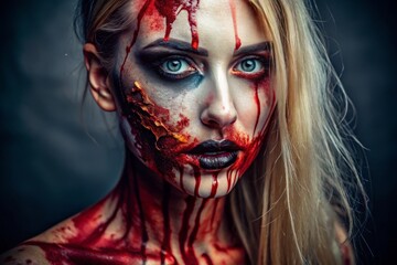 Blood and gore Halloween horror makeup