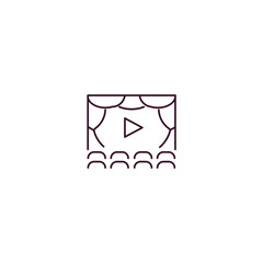 cinema screen outline icon. Linear vector from cinema concept. Thin line cinema screen icon isolated on white background
