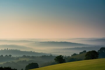 Fototapeta premium Misty Landscapes Enhance Three-Dimensional Beauty and Serenity
