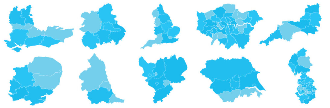 All Regions of England.East Midlands,East of England,London,North East,North West,South East,South West,West Midlands,Yorkshire and the Humber.