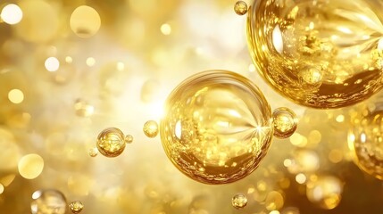 Luxurious Golden Bubble Abstract Art for High-End Brand Marketing and Elegant Decor