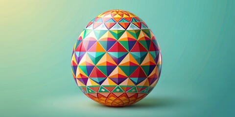 Obraz premium bright and bold Easter egg vector design with geometric patterns and modern flat design style technical flat design