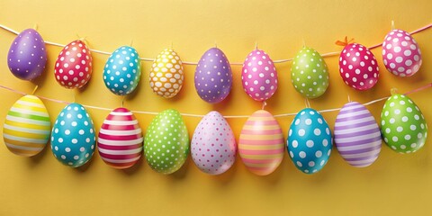 bright bold Easter egg banner color scheme