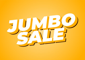 Jumbo sale. Text effect in modern colors with 3D style
