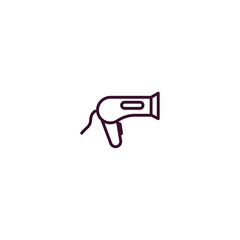 Obraz premium hairdryer cleanin outline icon. Linear vector from cleaning concept. Thin line hairdryer cleanin icon isolated on white background