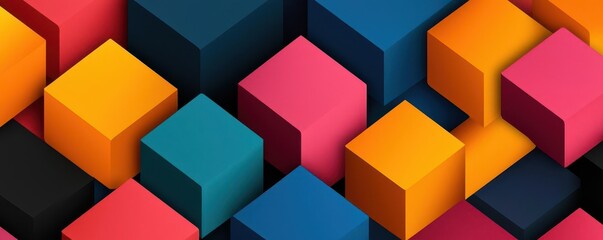 Obraz premium Abstract Geometric Isometric Cube Patterns Background design