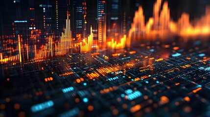 Financial and investment growth graph analysis in the market, financial business plan, income, sales and strategy, financial growth graph of the exchange market.