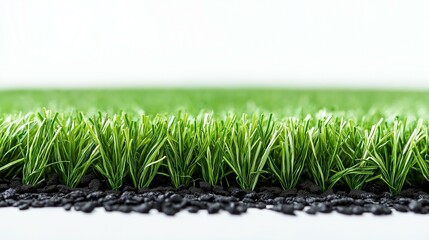 Artificial Green Grass Turf on Soccer Field with Rubber Pellets for Sports and Recreation