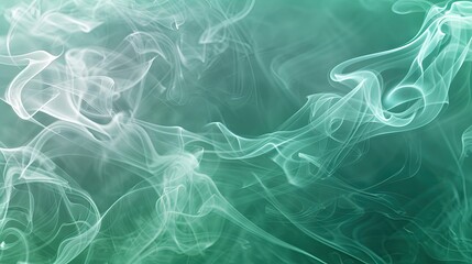 Obraz premium Emerald to seafoam green gradient background with white smoke for a fresh ambiance