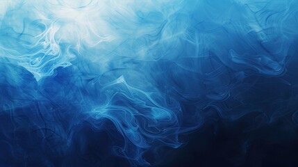 Obraz premium Blue gradient background transitioning with white smoke swirls for mystique