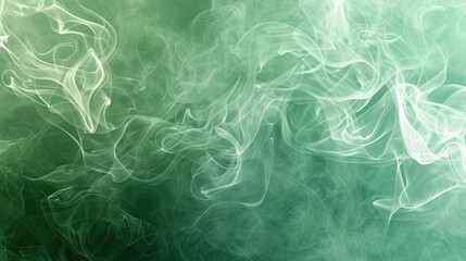 Seafoam green background adorned with white smoke swirls creating a calm atmosphere