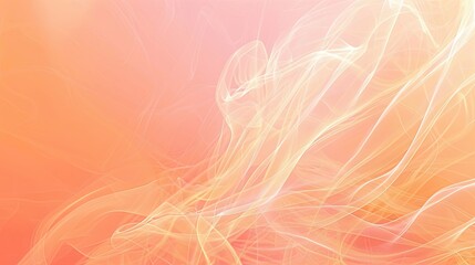 Fototapeta premium Peach to orange gradient background with strands of white smoke creating a warm effect