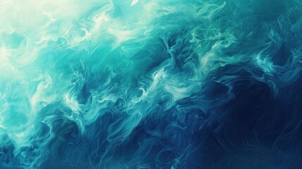 Obraz premium Ocean blue to aqua gradient with faint white smoke creating a serene and refreshing vibe
