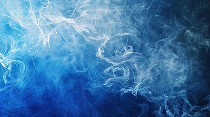 Obraz premium Cobalt blue to cerulean gradient wallpaper with white smoke swirls tranquil and inviting