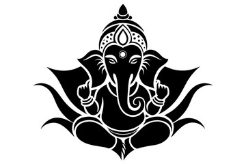 Shree Ganesha Vector Art work for Hindu wedding cards, Text Translation - Shree Ganeshay Namah