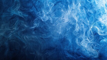 Fototapeta premium A deep cobalt to cerulean gradient wallpaper with swirling white smoke evoking tranquility