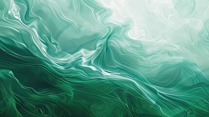 Fototapeta premium Jade green to emerald backdrop with white smoke accents providing a calm fresh effect