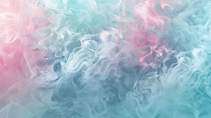 Fototapeta premium Gradient from light pink to turquoise with wisps of smoky white on tranquil backdrop