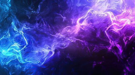 Obraz premium Bold blue and purple gradient accented by swirling smoky white on dynamic wallpaper