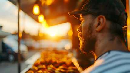 Food Truck City Festival Selective Focus