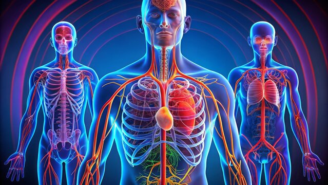 Colorful Circulatory System Diagrams Explaining Blood Flow