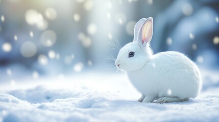 White Rabbit in Winter Wonderland