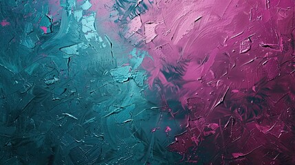 Fototapeta premium A bright magenta and turquoise background with rough canvas texture and details