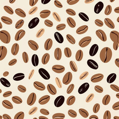 Obraz premium Coffee beans seamless pattern