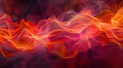 Obraz premium Cascading waves of intense fiery colors create motion on a smoky backdrop
