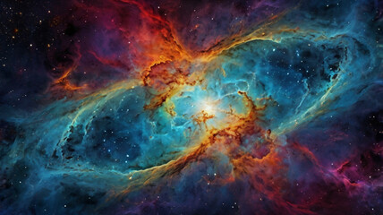 Design a cosmic nebula texture with vibrant, swirling colors."