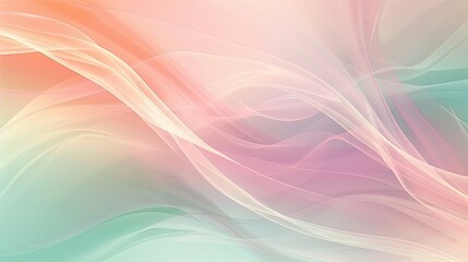 Obraz premium Soft wallpaper with pastel peach teal lavender tones and smooth flowing background lines