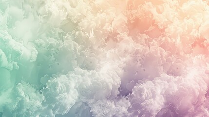 Fototapeta premium Gradient wallpaper with soft lilac peach green tones and cloud-like shapes in the background