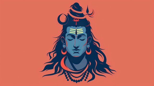 Maha Shivratri. Lord Shiva. Indian God of Hindu. Vector illustration design.