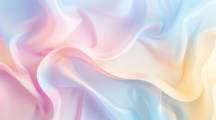 Obraz premium Retro wallpaper with pink blue yellow tones featuring wave-like patterns and a pearlescent background finish