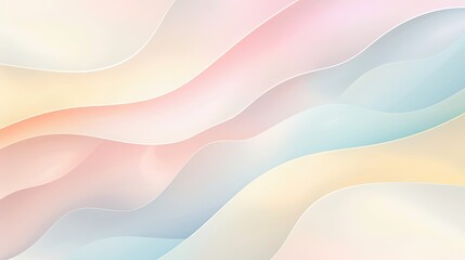 Obraz premium Gradient wallpaper blending pink blue and yellow hues showcasing gentle waves and a subtle pearlescent finish in the background