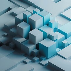Obraz premium Abstract image of cubes background in blue toned