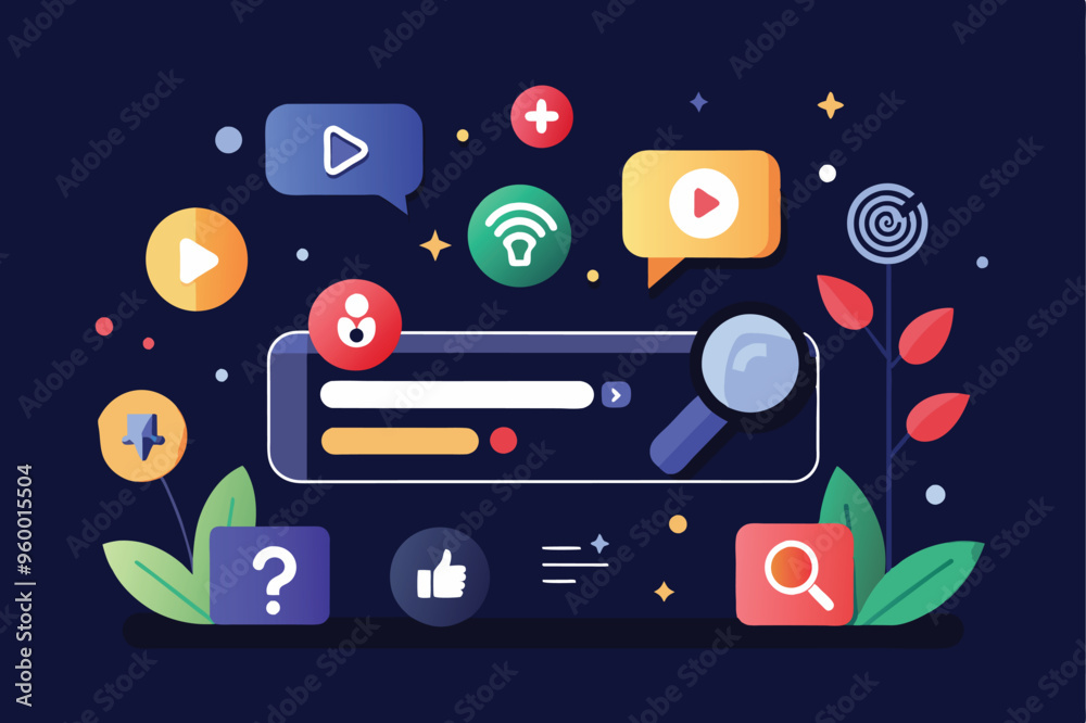 Poster an informative search bar widget ui concept designed to assist in selecting the ideal seo agency for