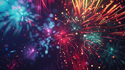 Wallpaper with abstract fireworks displays bold lines and comic-style shading